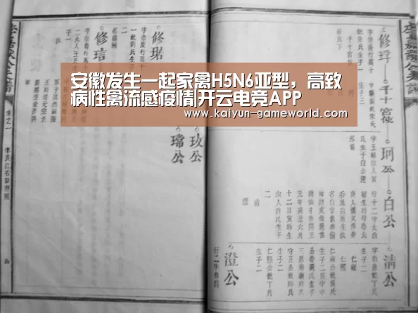 安徽发生一起家禽H5N6亚型,高致病性禽流感疫情|开云电竞APP(图1) 开云APP下载